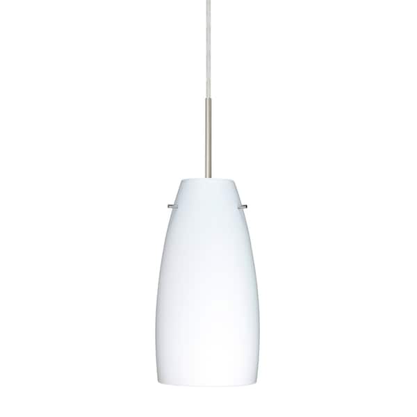 Besa Lighting Tao 10 Cord Pendant, Opal Matte, Satin Nickel Finish, 1x9W LED 1JT-151207-LED-SN - main